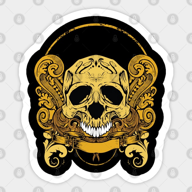 Skull Ethnic Sticker by imdesign